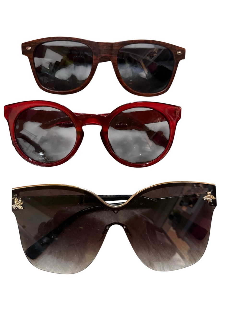 Assorted Women's Sunglasses Set - Black, Red, Brown